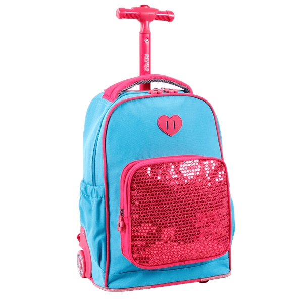 Sparkle 15 Inch Kids Rolling Backpack / Carry On JWorldstore