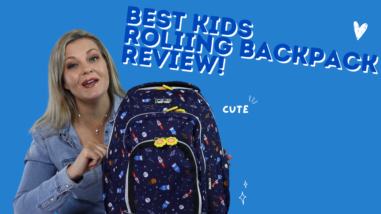 Jworld rolling backpack with top lunch bag