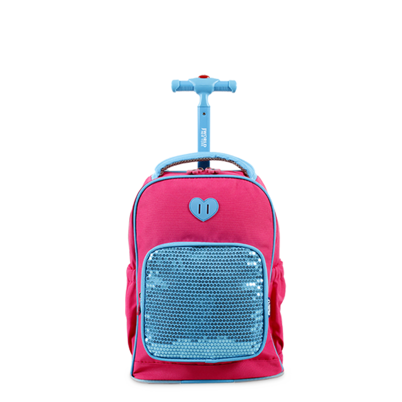 Sparkle 15 Inch Kids Rolling Backpack / Carry On - JWorldstore