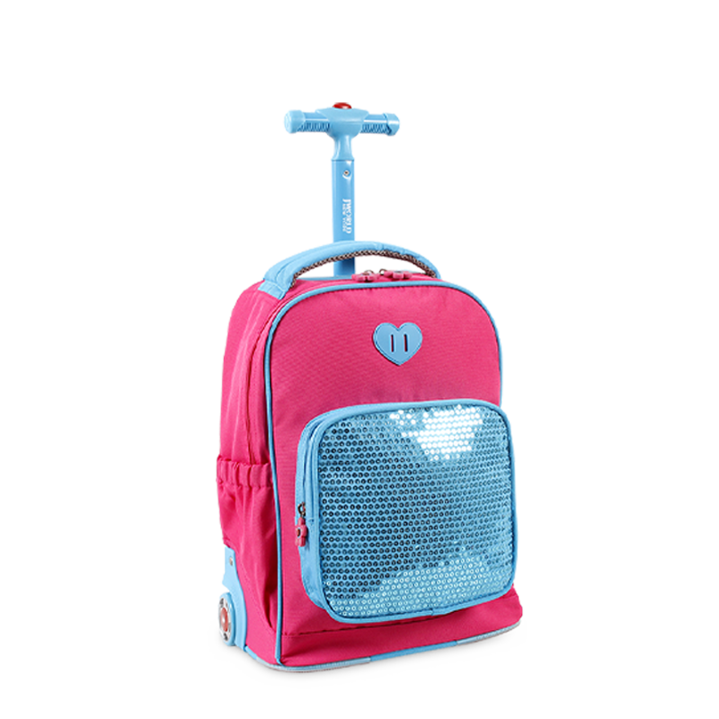 Sparkle 15 Inch Kids Rolling Backpack / Carry On - JWorldstore