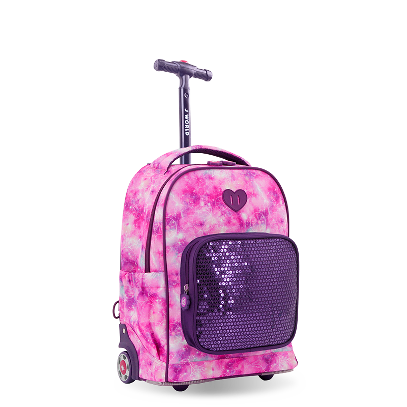 Sparkle 15 Inch Kids Rolling Backpack / Carry On - JWorldstore