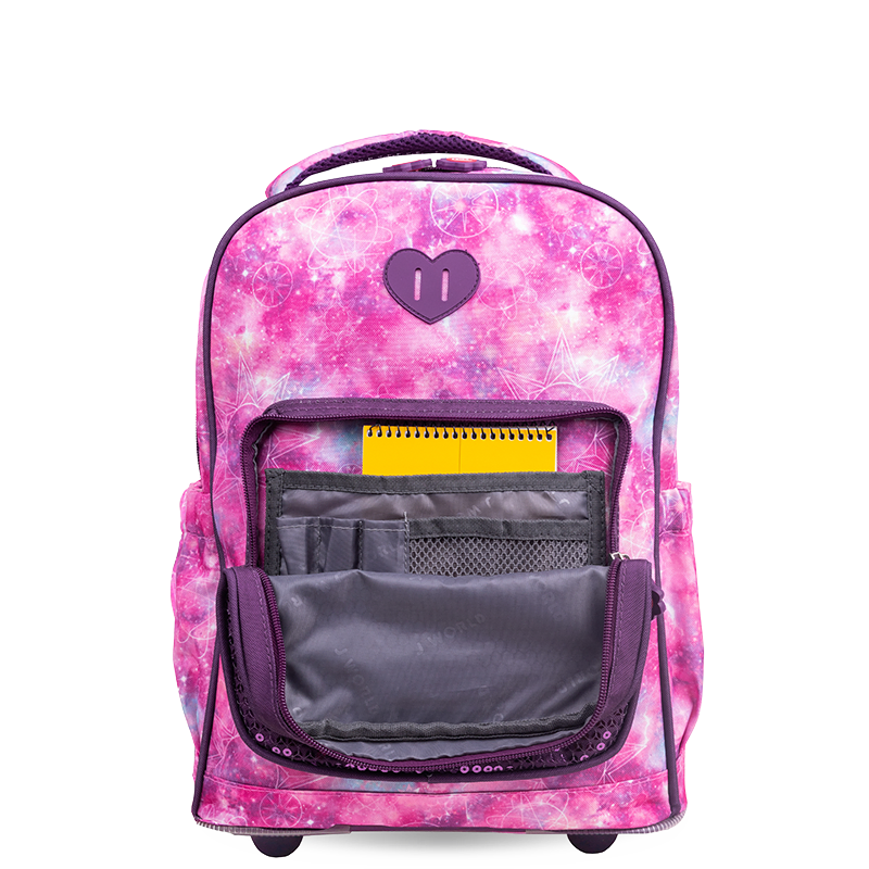 Sparkle 15 Inch Kids Rolling Backpack / Carry On - JWorldstore