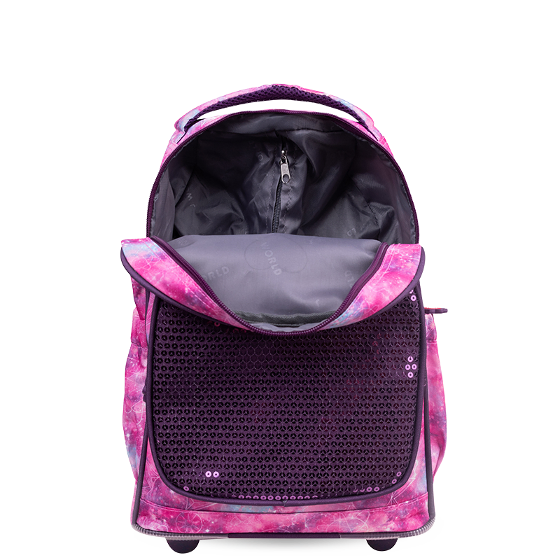 Sparkle 15 Inch Kids Rolling Backpack / Carry On - JWorldstore