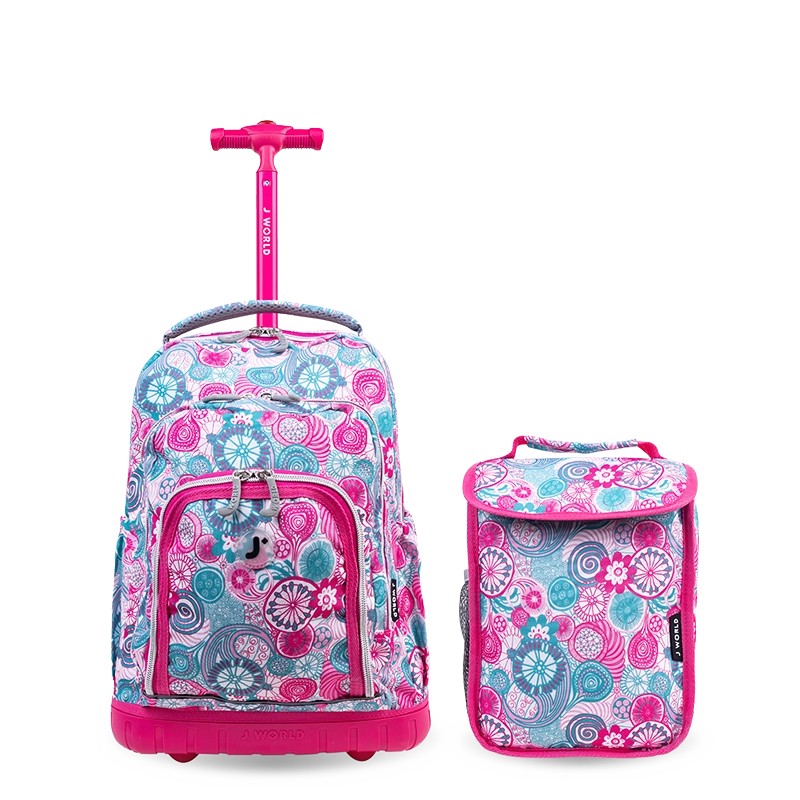 Lollipop Kids Rolling Backpack With Lunch Bag (16 Inch) - JWorldstore