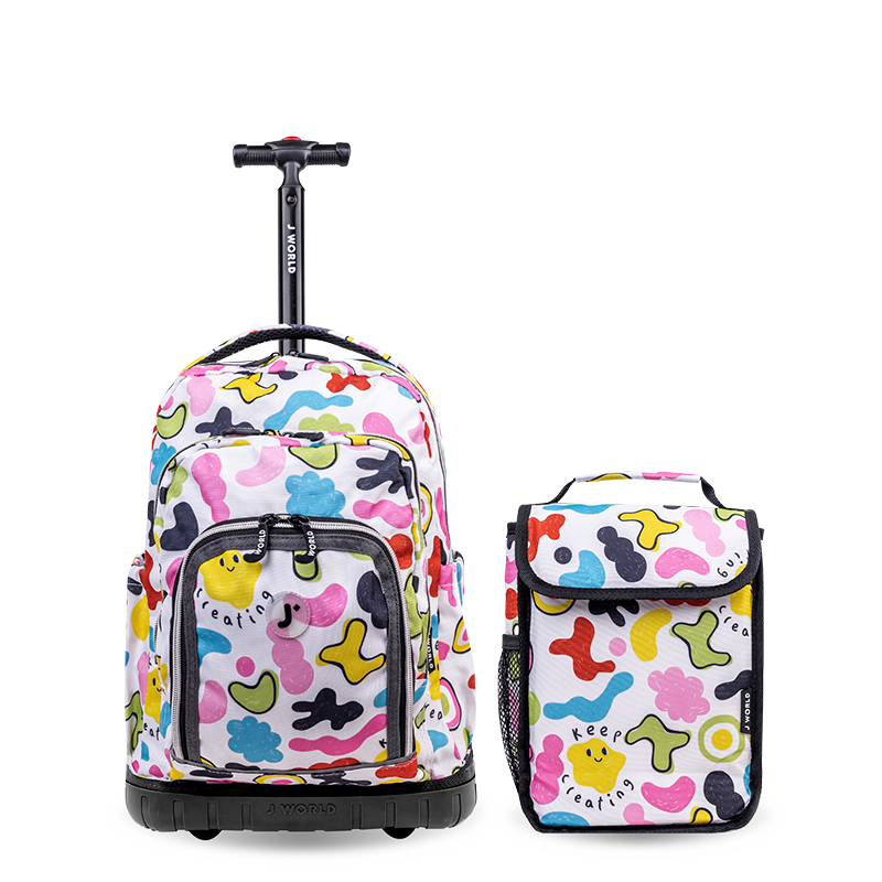 Lollipop Kids Rolling Backpack With Lunch Bag 16 Inch JWorldstore