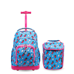 Lollipop Kids Rolling Backpack With Lunch Bag (16 Inch) - JWorldstore