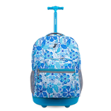 Sunrise Rolling Backpack (18 Inch) in Blue Vine