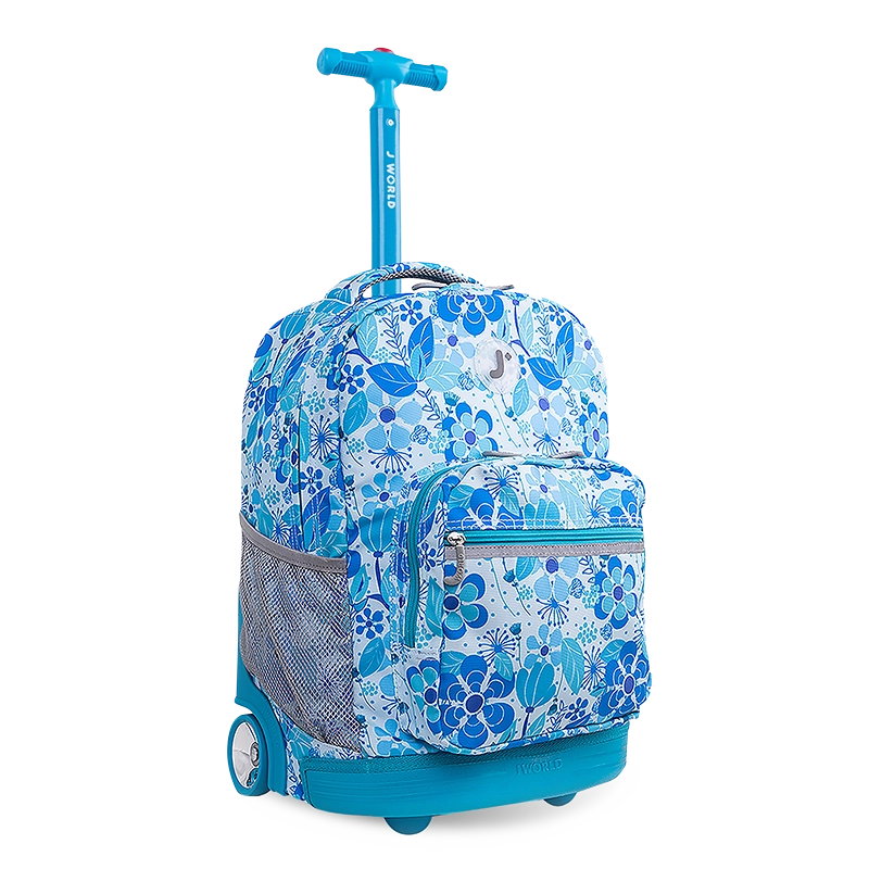 Sunrise Rolling Backpack (18 Inch) in Blue Vine - JWorldstore