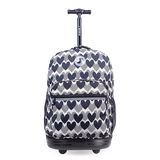 Sunrise Rolling Backpack (18 Inch) in Heart Dot