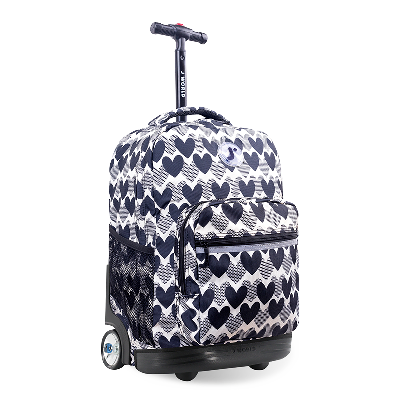Sunrise Rolling Backpack (18 Inch) in Heart Dot - JWorldstore