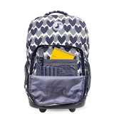 Sunrise Rolling Backpack (18 Inch) in Heart Dot