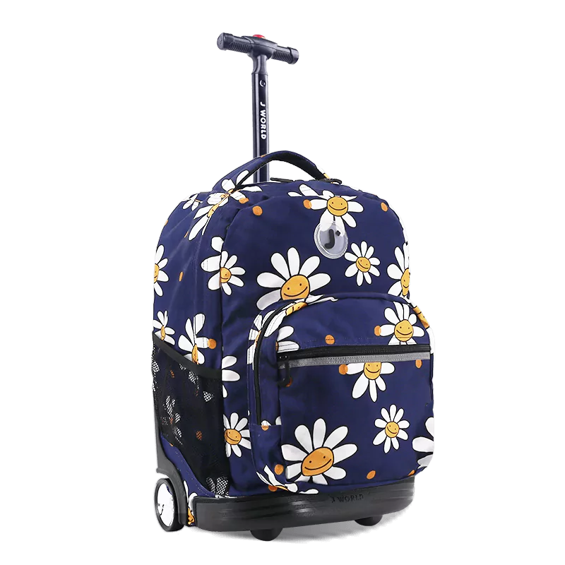 Sunrise Rolling Backpack (18 Inch) in Joy Daisy - JWorldstore