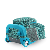 Sunrise Rolling Backpack (18 Inch) in Mint Leopard