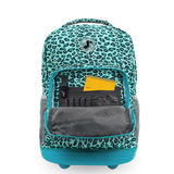 Sunrise Rolling Backpack (18 Inch) in Mint Leopard