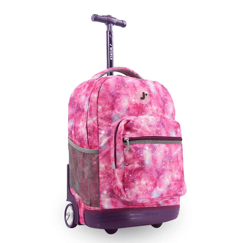 Sunrise Rolling Backpack (18 Inch) in Purple Galaxy - JWorldstore