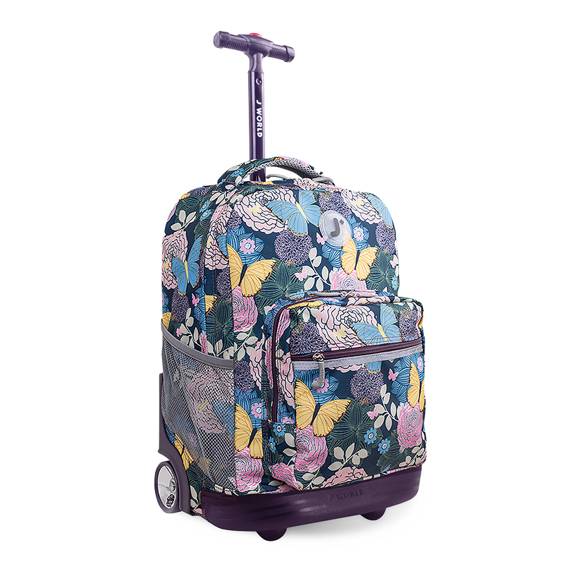 Sunrise Rolling Backpack (18 Inch) in Secret Garden - JWorldstore