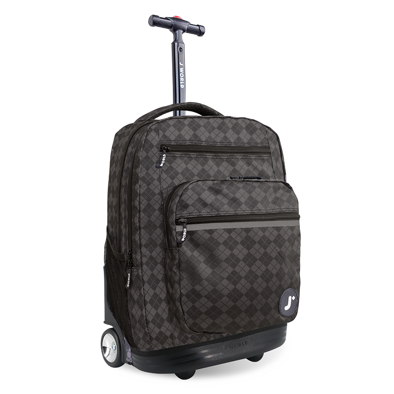 Sundance Laptop Rolling Backpack (20 Inch) in Argyle Black - JWorldstore