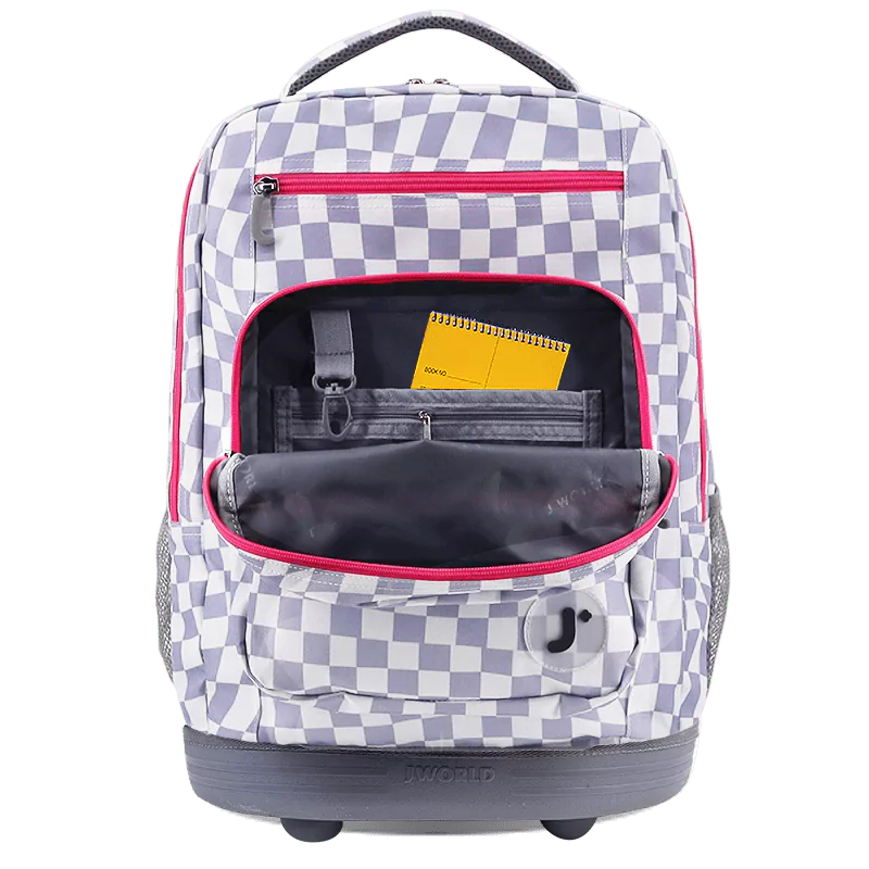 Sundance Laptop Rolling Backpack (20 Inch) in Lavender Checkers - JWorldstore