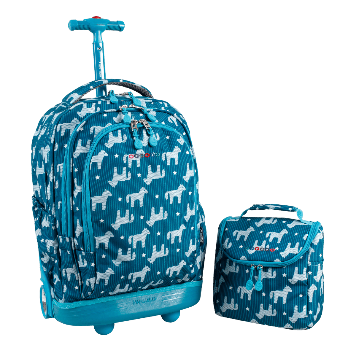 Jworld girls top rolling backpack