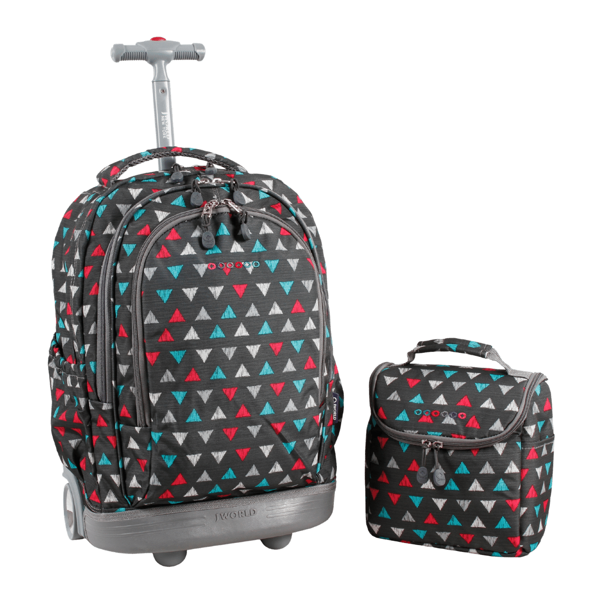 J World SETBEAMER 18 inch Rolling Backpack with Lunch Bag Sprinkle